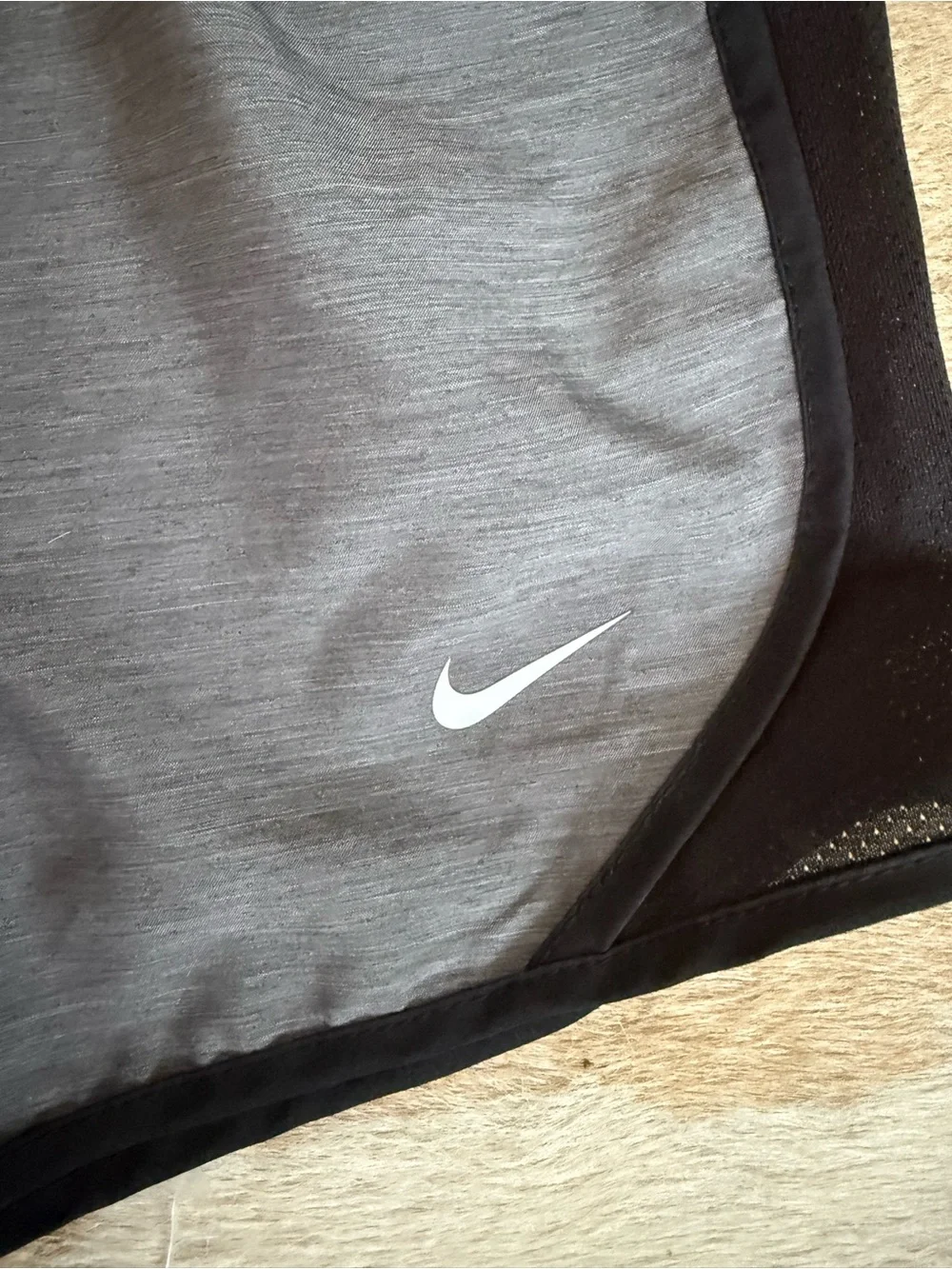 Nike girls Gray Running Shorts with Black Trim
